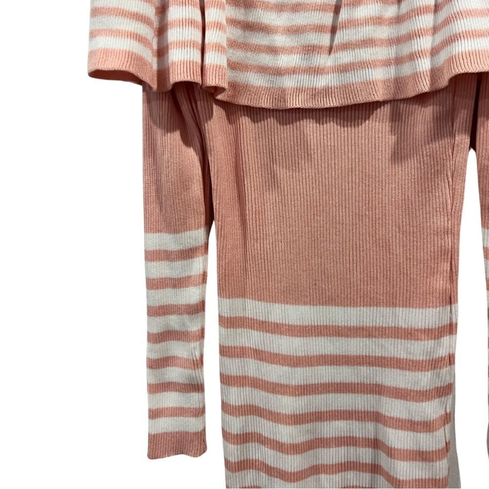 Shein Striped Ruffle off the shoulder tunic sweater size M - Picture 4 of 10